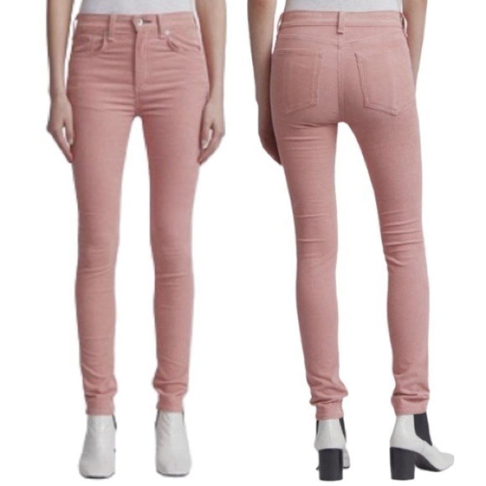 rag & bone Pink High Rise Skinny Corduroy Pants 24 - Picture 2 of 13